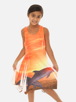 Kid's Knitting Short Dress With Dolhine