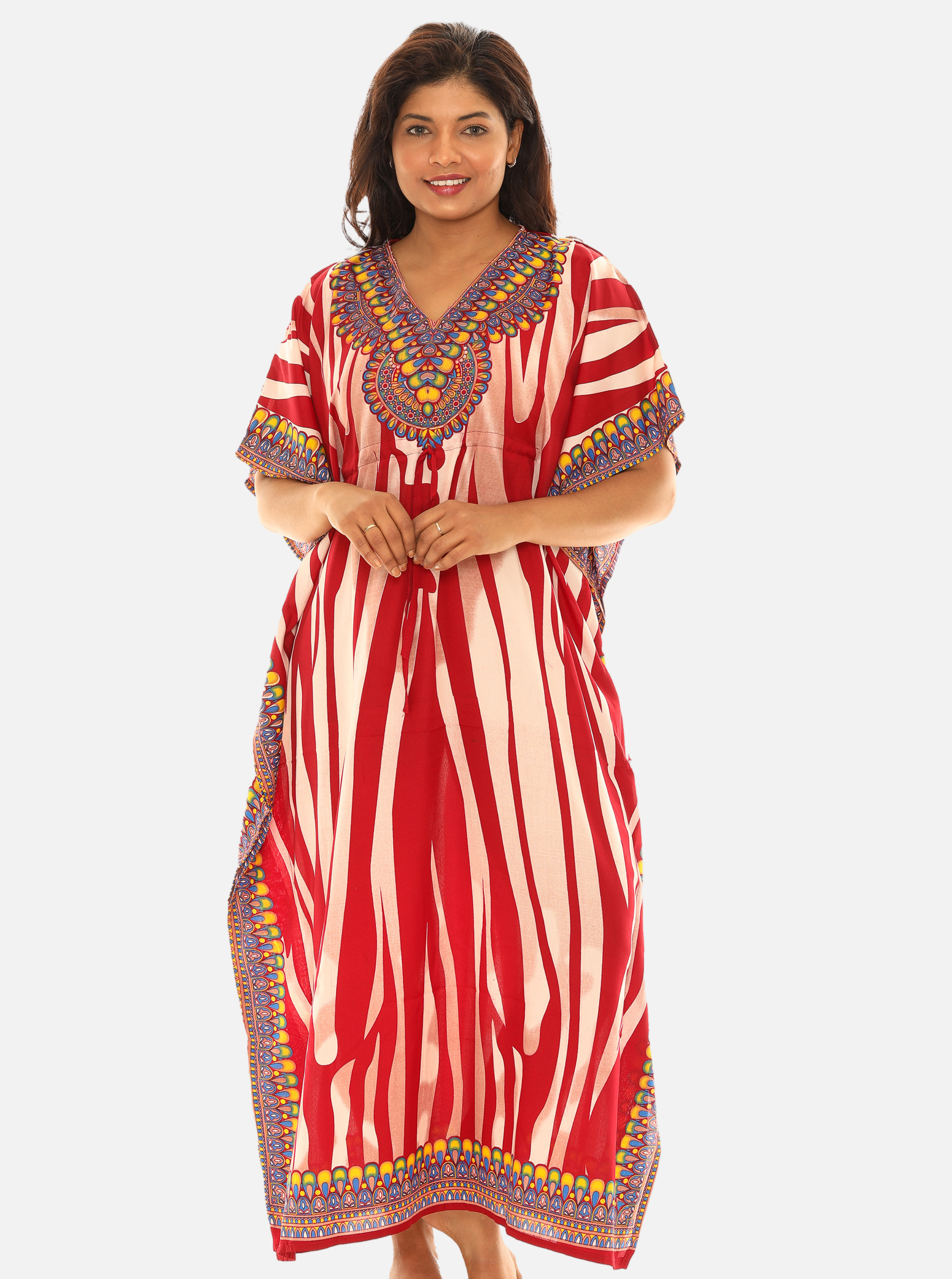 Abstract Animal Stripe Caftan - Shoreline Wear, Inc.