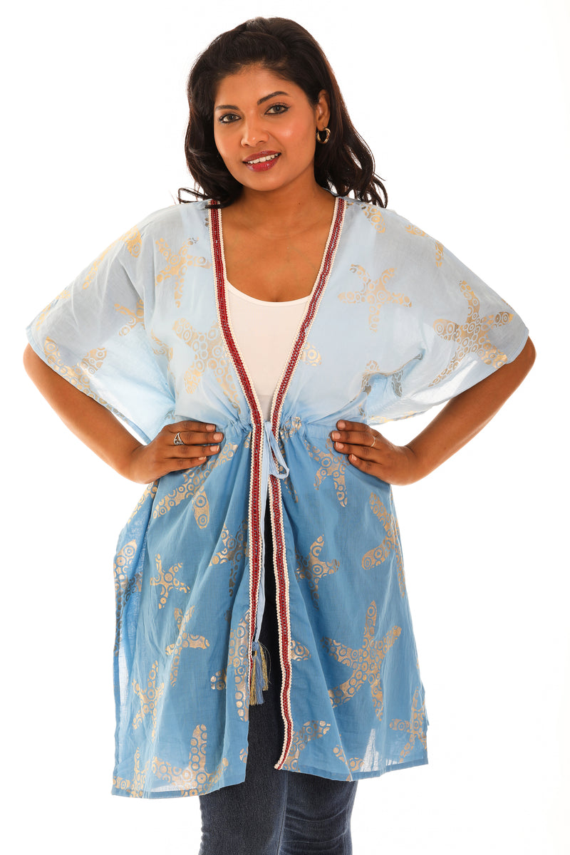 Women's Double Tone Short kimono/Cover-Up