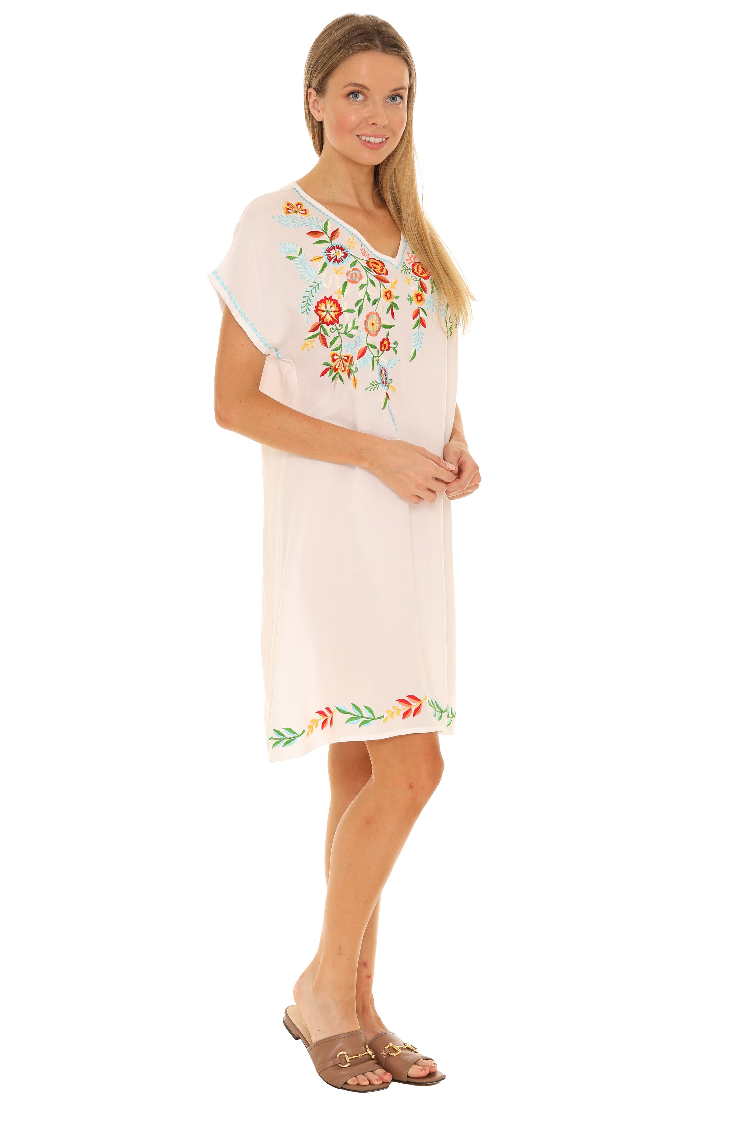 Multi Floral Embroidered Dress - Shoreline Wear, Inc. Multi Floral Embroidered Dress - Shoreline Wear, Inc.