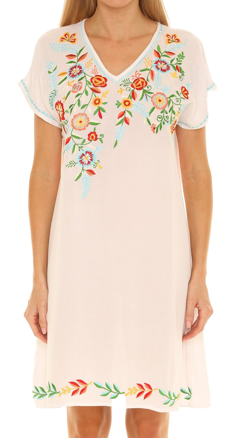 Multi Floral Embroidered Dress - Shoreline Wear, Inc. Multi Floral Embroidered Dress - Shoreline Wear, Inc.