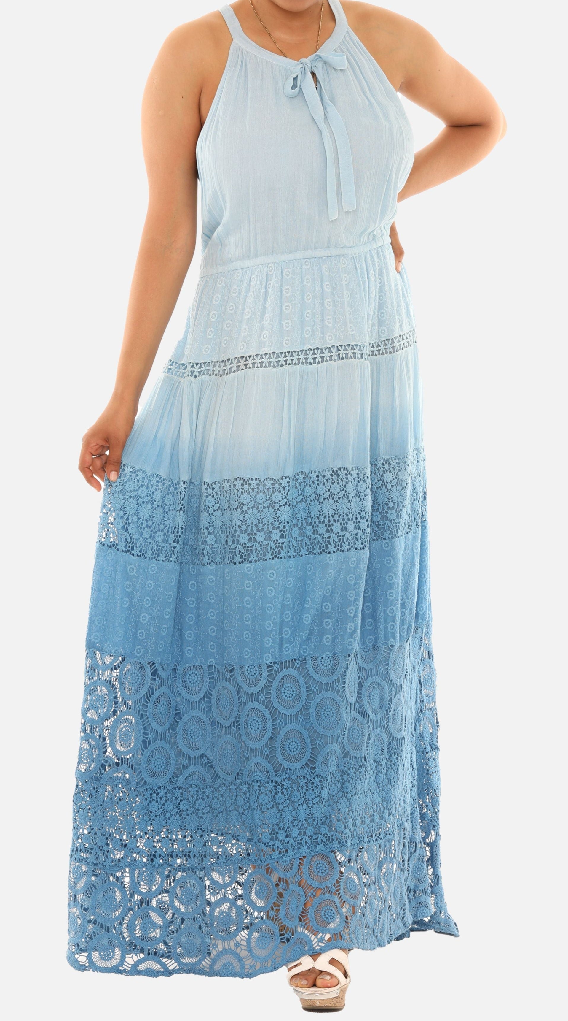 green emerald velvet dress Miss Circle Gianna Embroidered Halter Maxi Dress main image 0