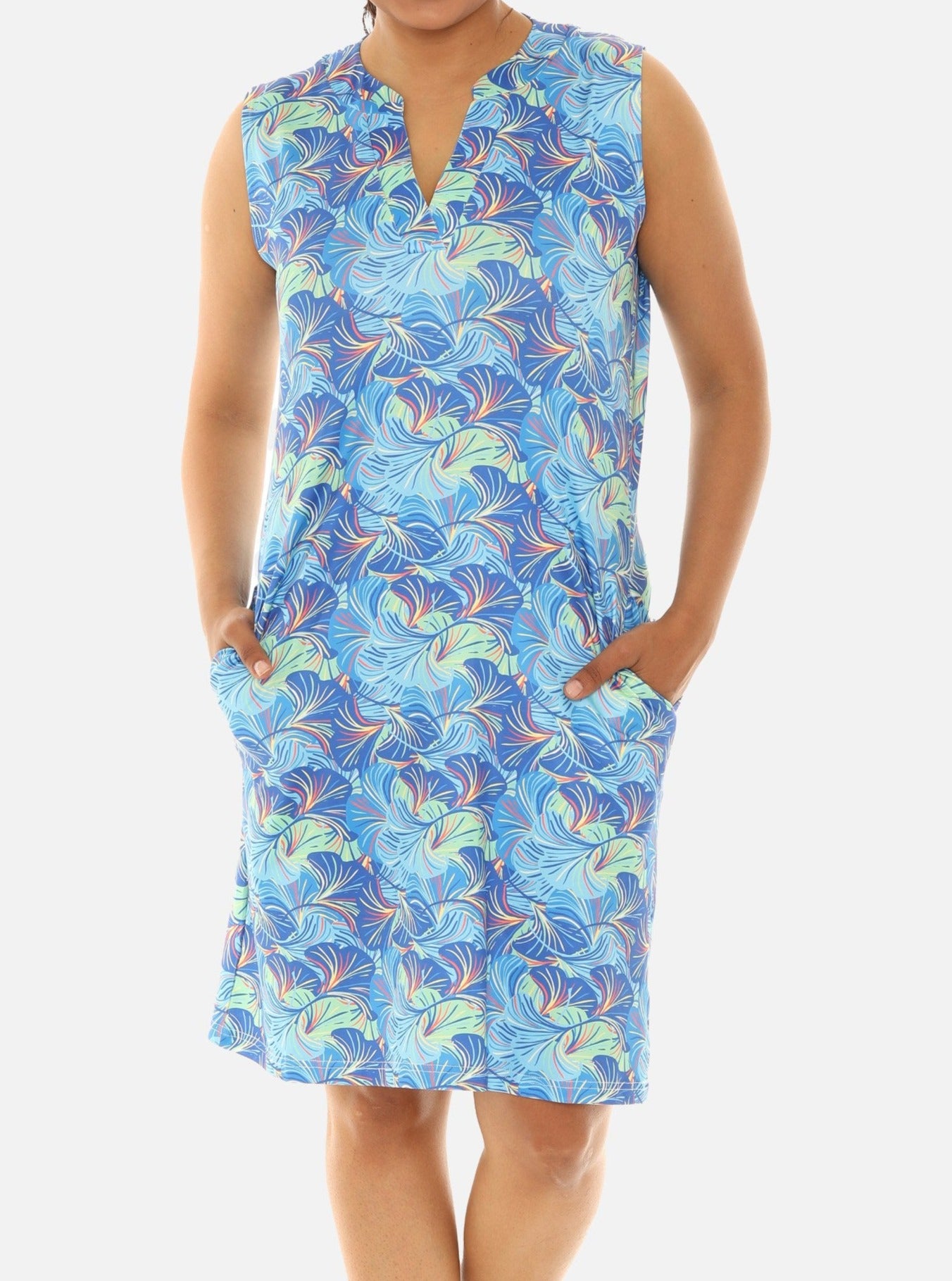 V Neck UPF 50 Sleeveless Midi Dress For Women Shoreline Wear Inc v-neck-upf-50-sleeveless-midi-dress-for-women-shoreline-wear-inc