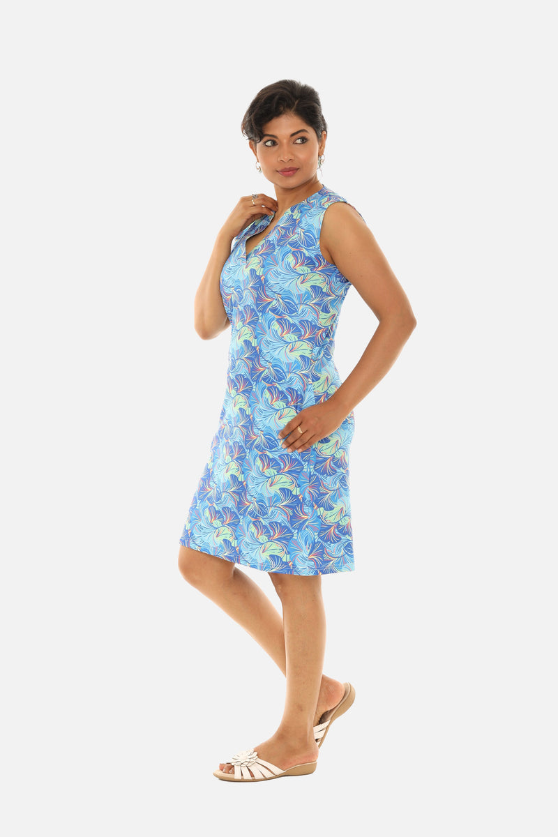 V-Neck UPF 50+ Sleeveless Midi Dress For Women