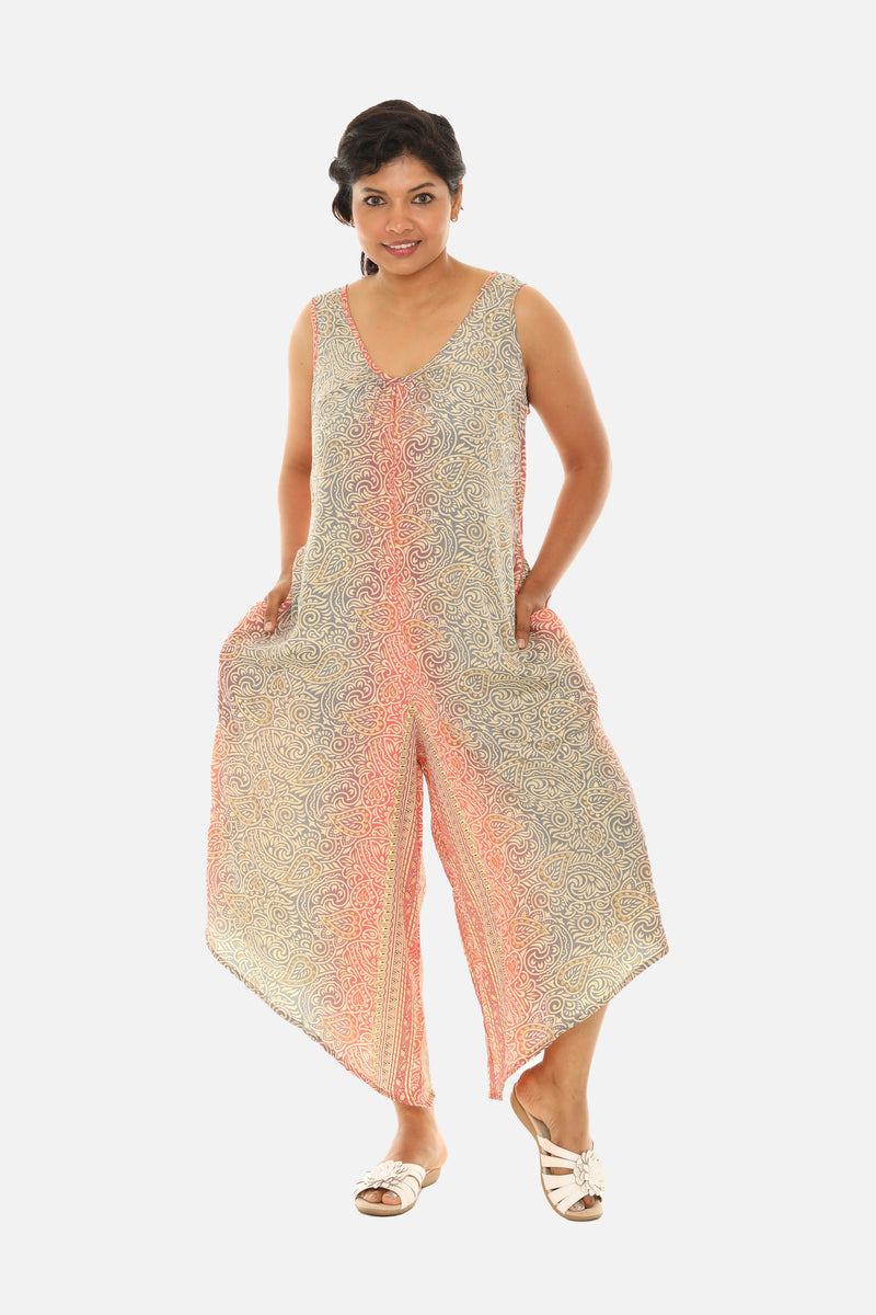 Printed Art Silk Jumpsuit For Women