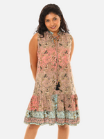 Floral Lace-Up Midi Dress