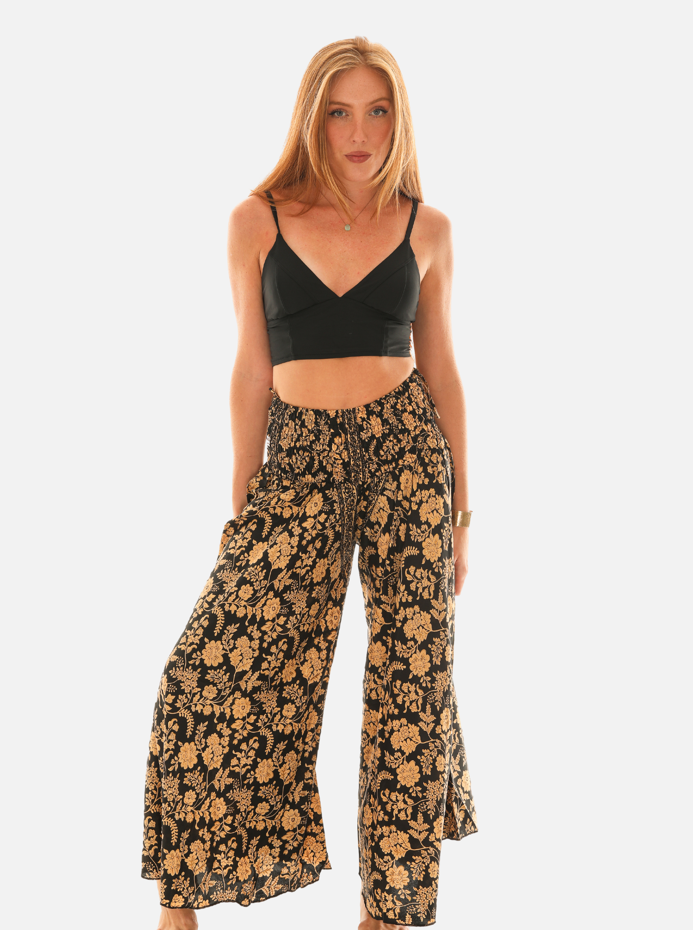Amazon.com: Women Boho Palazzo Pants Casual Loose Wide Leg