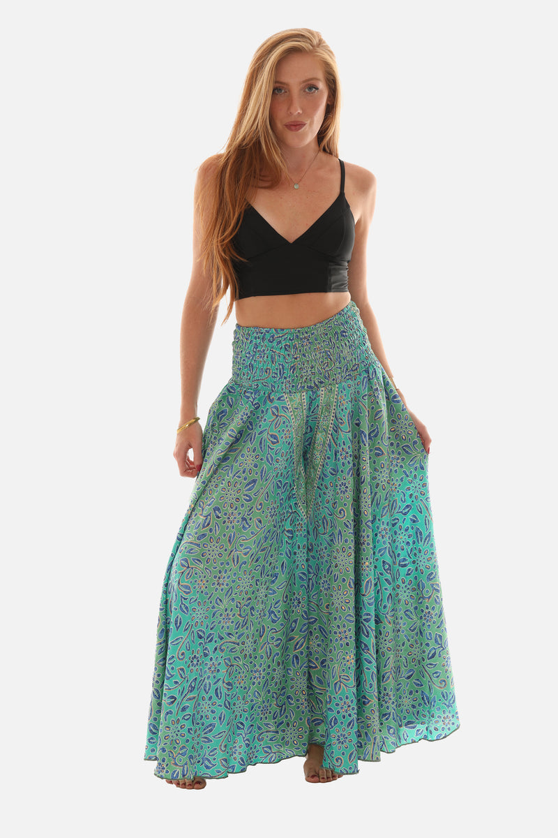 Abstract Print Wide Leg Pants for Women