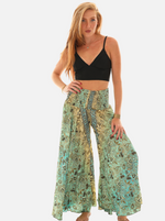 Abstract Print Wide Leg Pants for Women