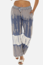 Wide-Leg crinkle rayon Tie & Dye Women Pants