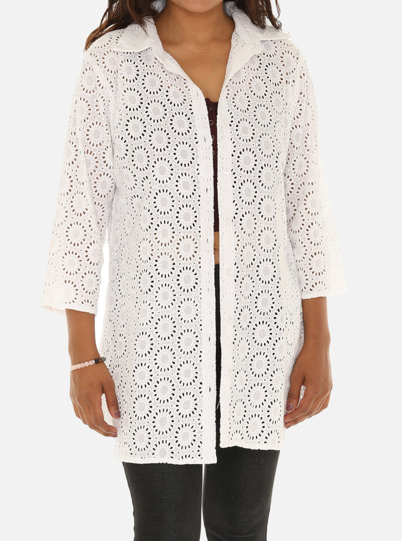 Cotton Cover Up with Circular Pattern