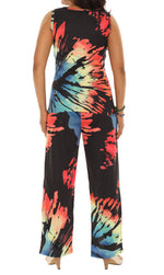 Tie-Dye Sleeveless Top & Pocket With Pants