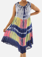 Rayon Tie Dye Midi Dress for Women