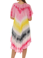 Tie dye short sleeves dresses