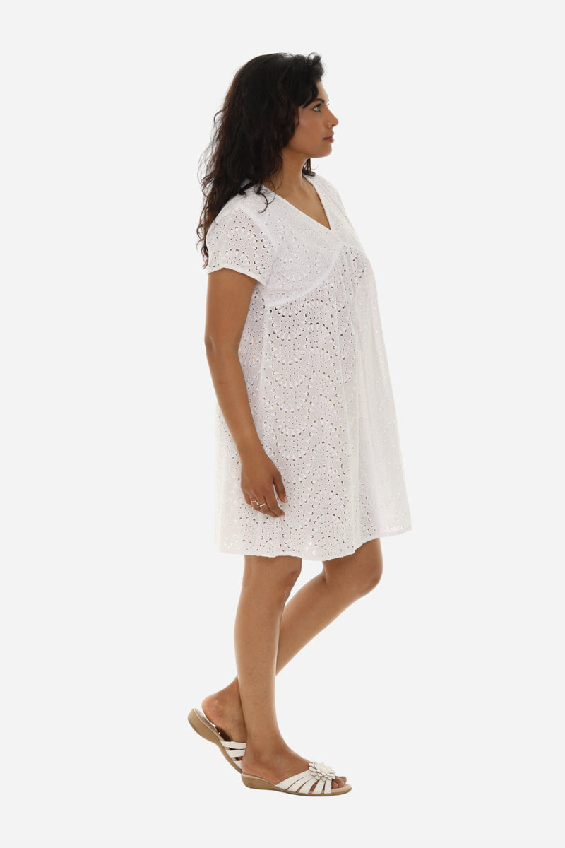 Embrace Your Feminine Side with a White Eyelet Dress for Women S / White Embrace Your Feminine Side with a White Eyelet Dress for Women S / White