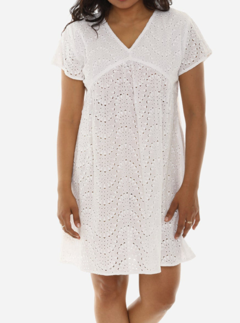 Embrace Your Feminine Side with a White Eyelet Dress for Women S / White Embrace Your Feminine Side with a White Eyelet Dress for Women S / White