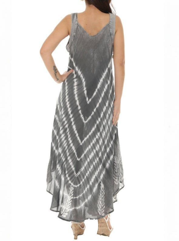 Boho Chevron Tie-Dye Hander kerchief Maxi Dress