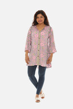 Printed Women's Button-Down V-Neck Shirt for Any Occasion