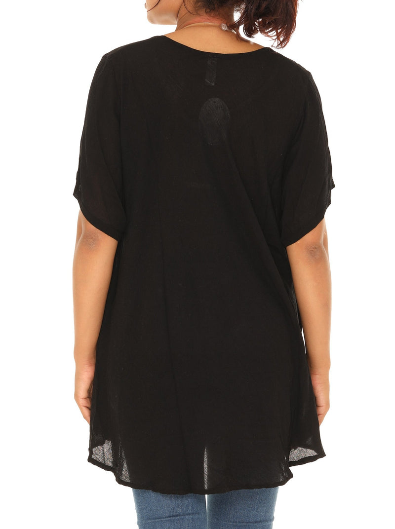 Black Palm Tree Half-sleeves Top - Shoreline Wear, Inc.