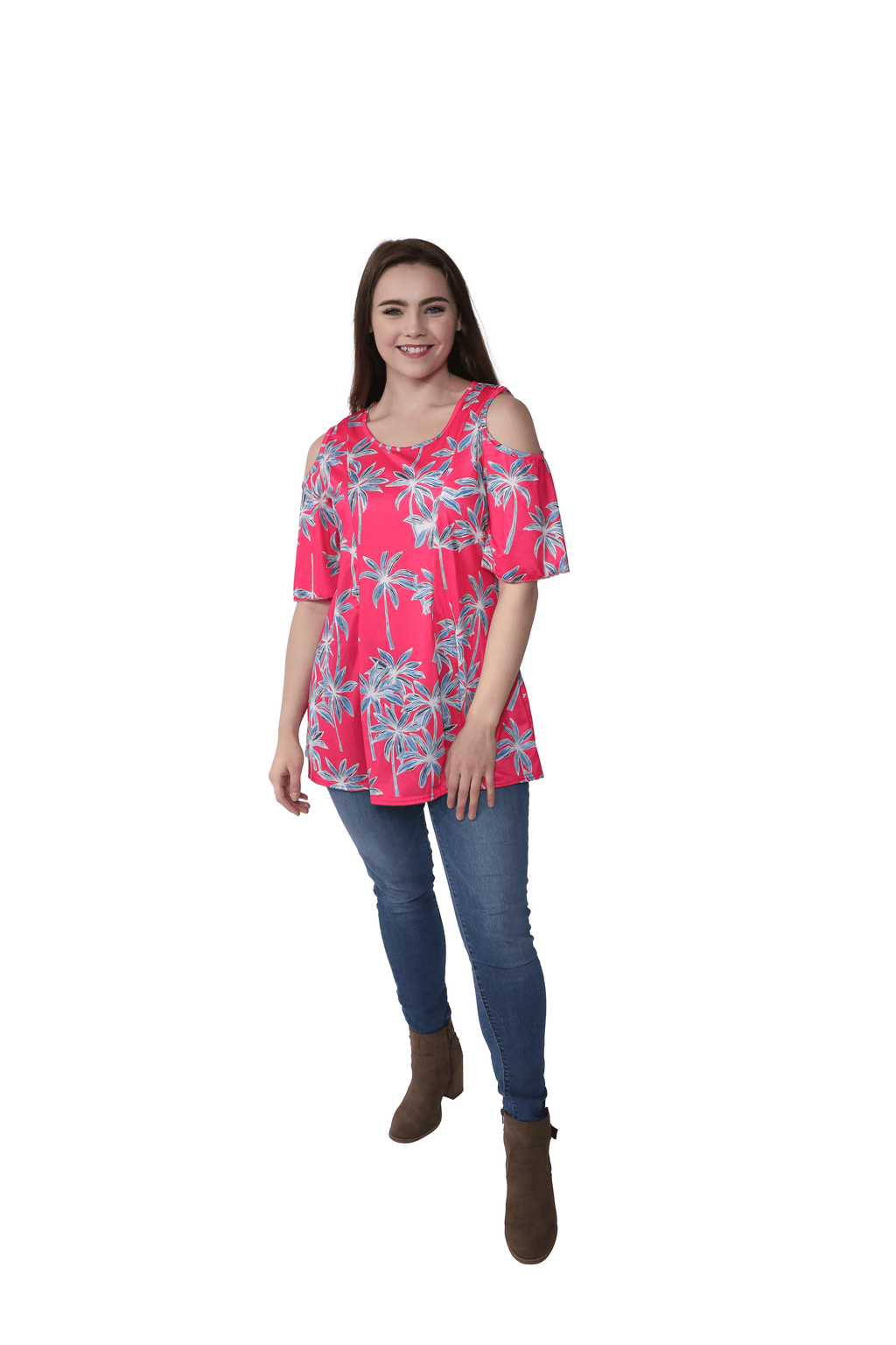 Floral Cold Shoulder Top - Shoreline Wear, Inc.