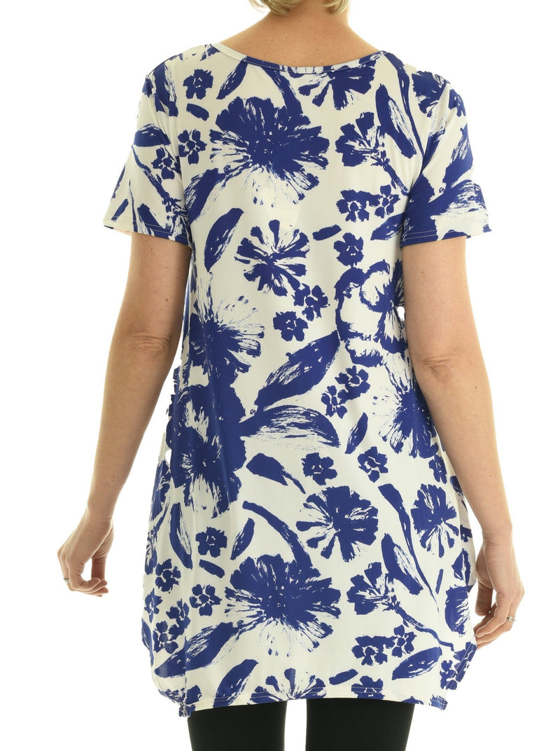 Printed Half-sleeves Tunic-Women - Shoreline Wear, Inc.