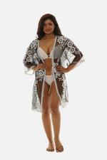 Women's Floral Lace Knee Lenght Cover-up/Cardigan