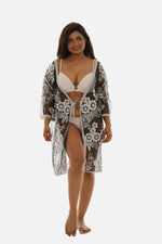 Women's Floral Lace Knee Lenght Cover-up/Cardigan