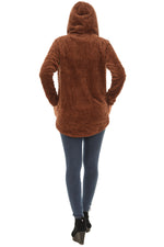 Textured Plush Button-Up Hoodie with Pocket - Shoreline Wear, Inc.