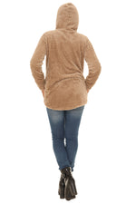 Textured Plush Button-Up Hoodie with Pocket - Shoreline Wear, Inc.