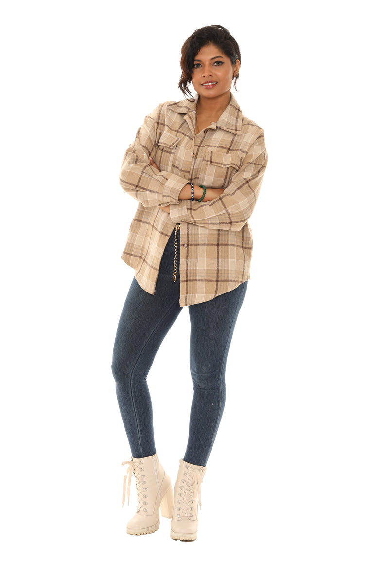 Classic Plaid Hoodie Shirt for Women - Shoreline Wear, Inc.