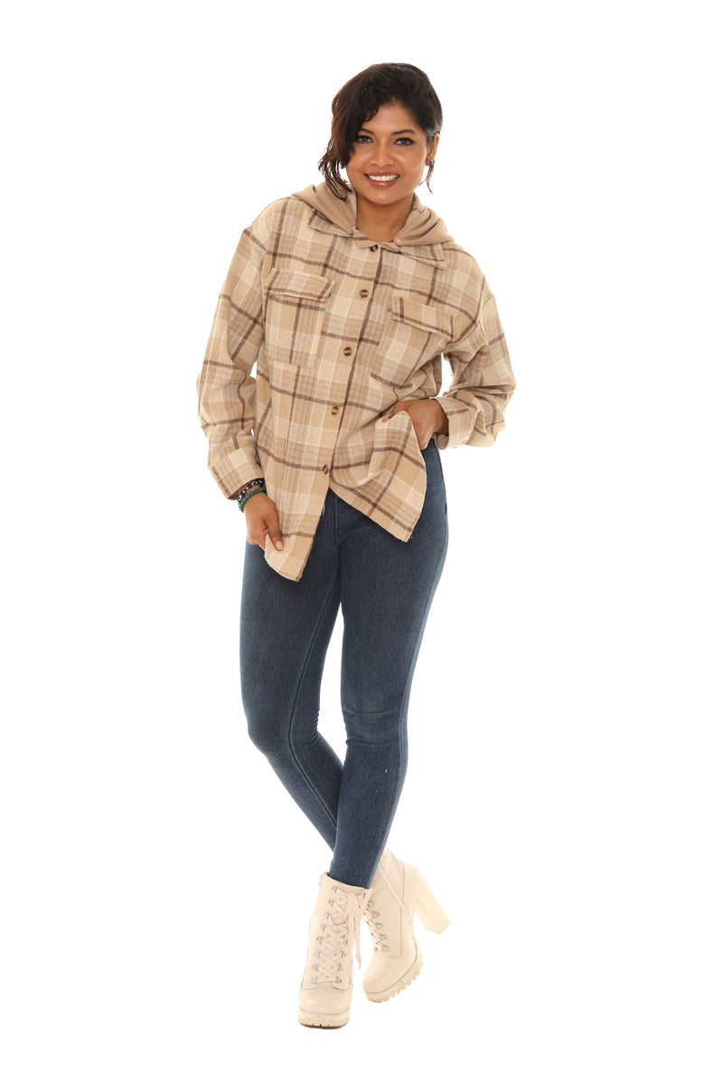 Classic Plaid Hoodie Shirt for Women - Shoreline Wear, Inc.