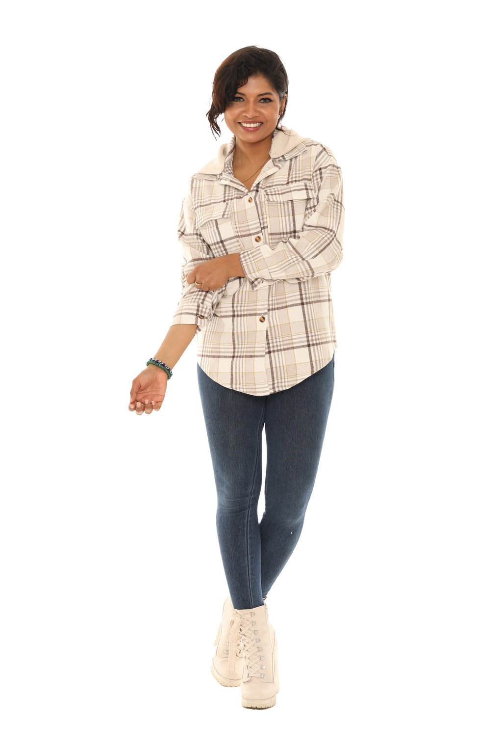 Classic Plaid Hoodie Shirt for Women - Shoreline Wear, Inc.