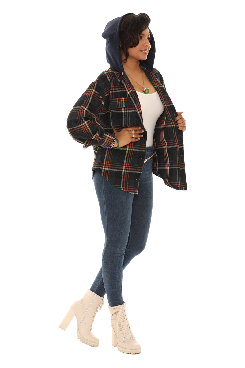 Classic Plaid Hoodie Shirt for Women - Shoreline Wear, Inc.