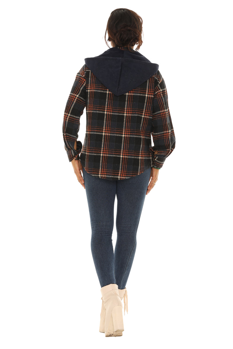 Classic Plaid Hoodie Shirt for Women - Shoreline Wear, Inc.