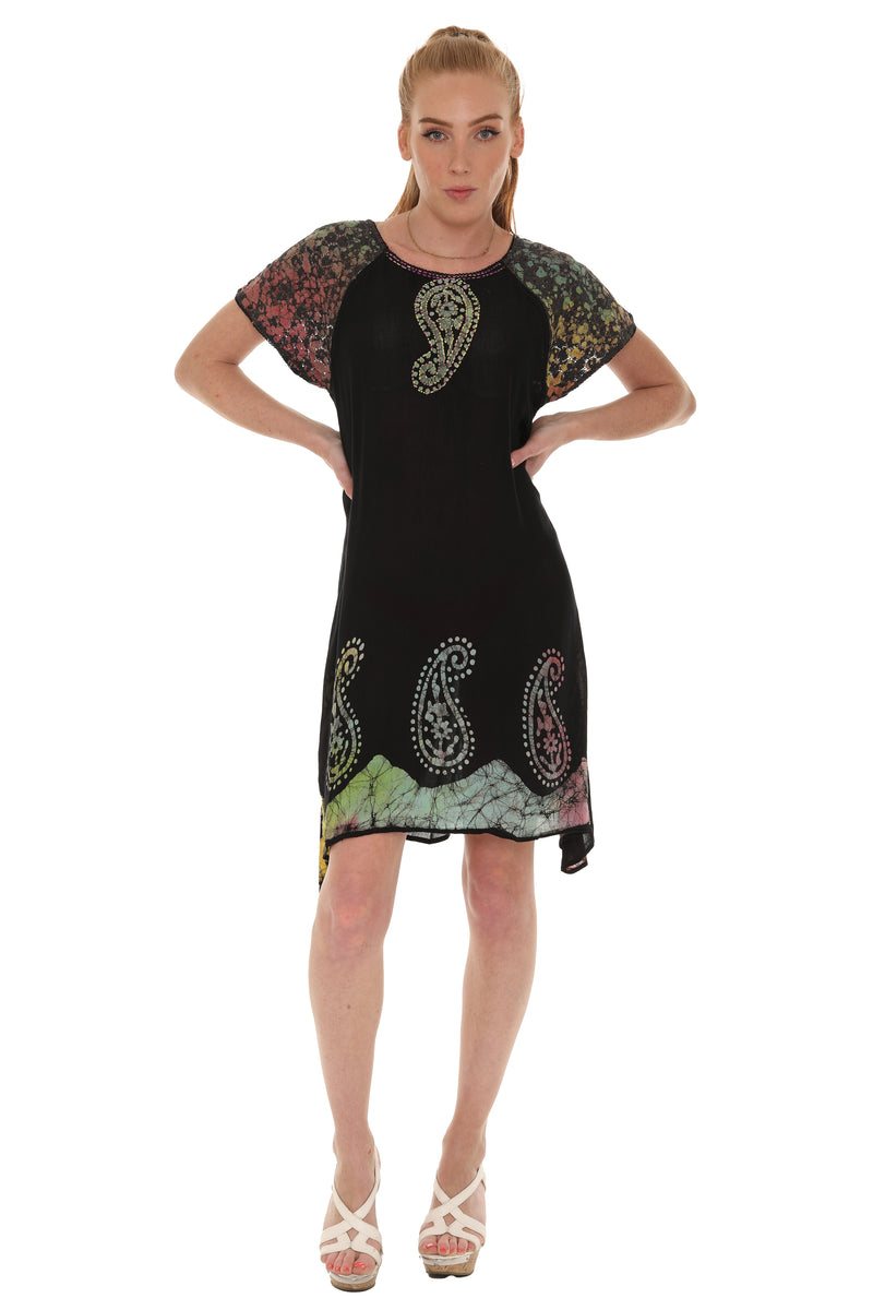 Black Paisley Side tail Dress - Shoreline Wear, Inc.