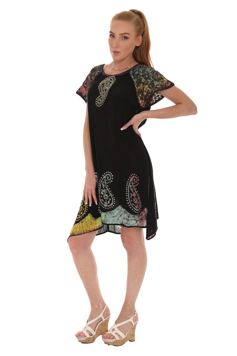 Black Paisley Side tail Dress S/M / Black Black Paisley Side tail Dress S/M / Black