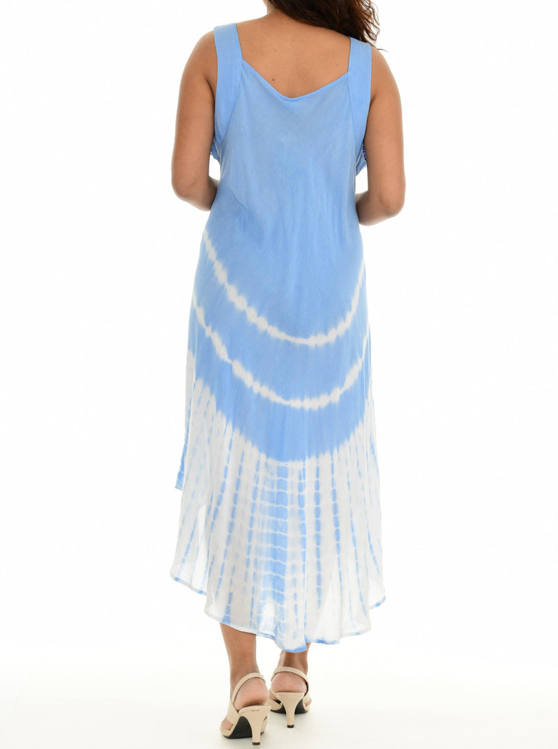 Tie-Dye Embroidered Curved-Hem Midi Dress - Women & Plus - Shoreline Wear, Inc. Tie-Dye Embroidered Curved-Hem Midi Dress - Women & Plus - Shoreline Wear, Inc.