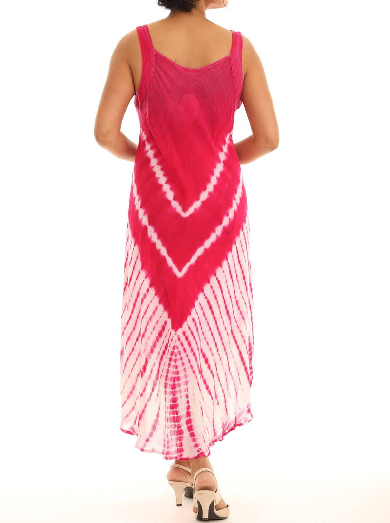 Tie-Dye Embroidered Curved-Hem Midi Dress - Women & Plus - Shoreline Wear, Inc.
