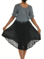 Casual Short Sleeve Tie Dye Loose Midi Length Dress - Shoreline Wear, Inc.