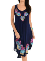 Embroidered Hearts Curved-Hem Midi Dress - Shoreline Wear, Inc.