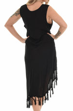 Black umbrella Sleeveless Midi Dress - Shoreline Wear, Inc.