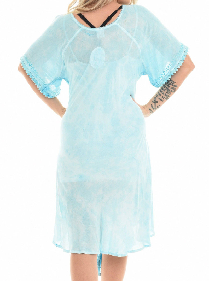 Turquoise V-Neck Shift Dress - Shoreline Wear, Inc.