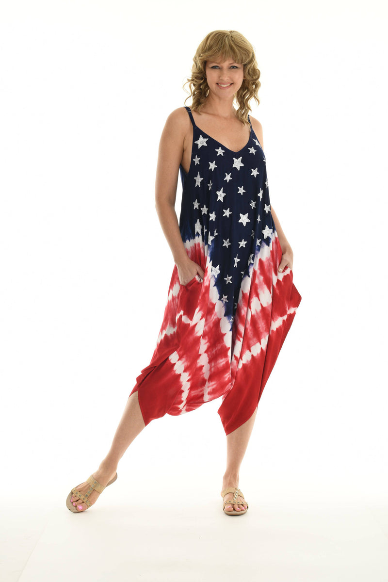 Americana Pocket Harem Jumpsuit for Women - Shoreline Wear, Inc.