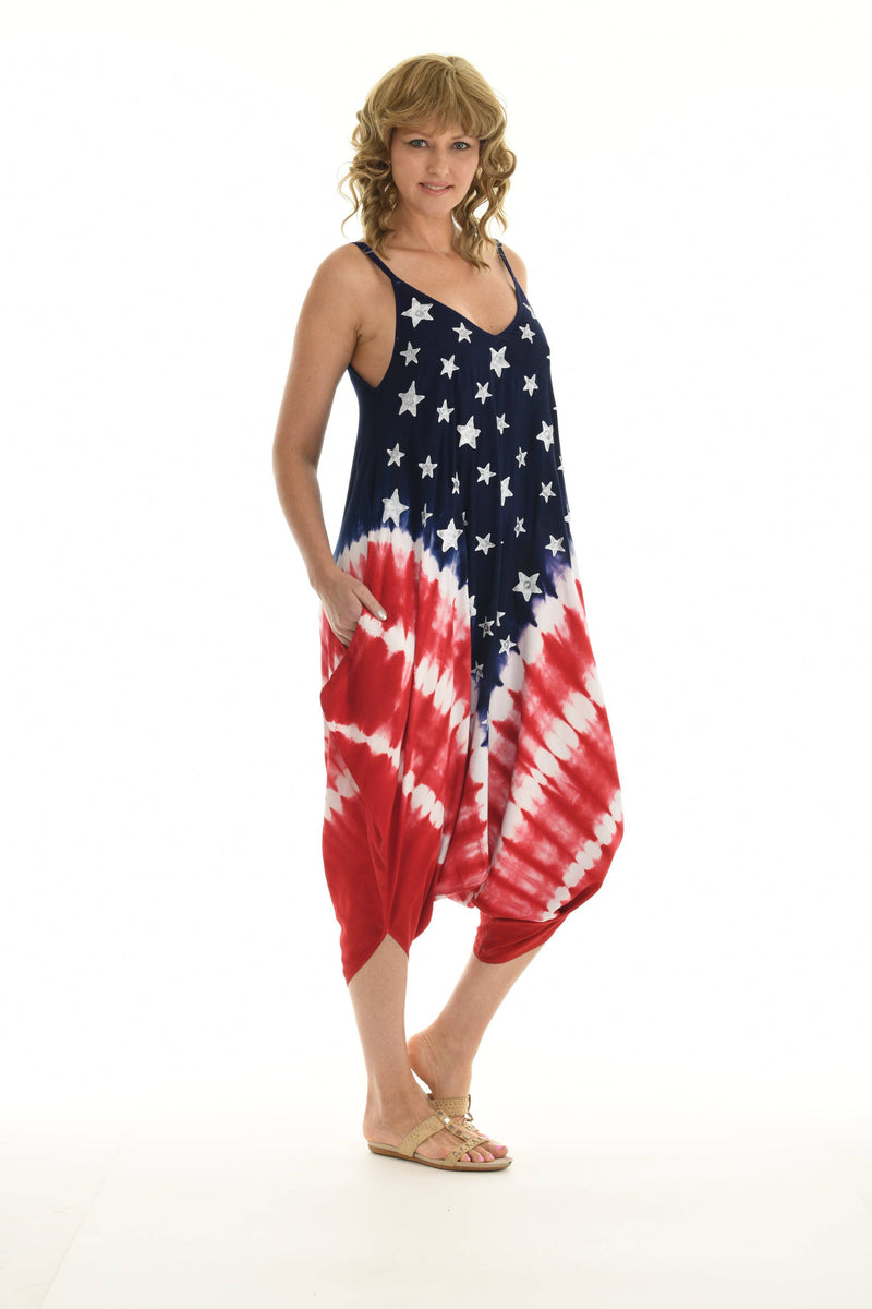 Americana Pocket Harem Jumpsuit for Women - Shoreline Wear, Inc.