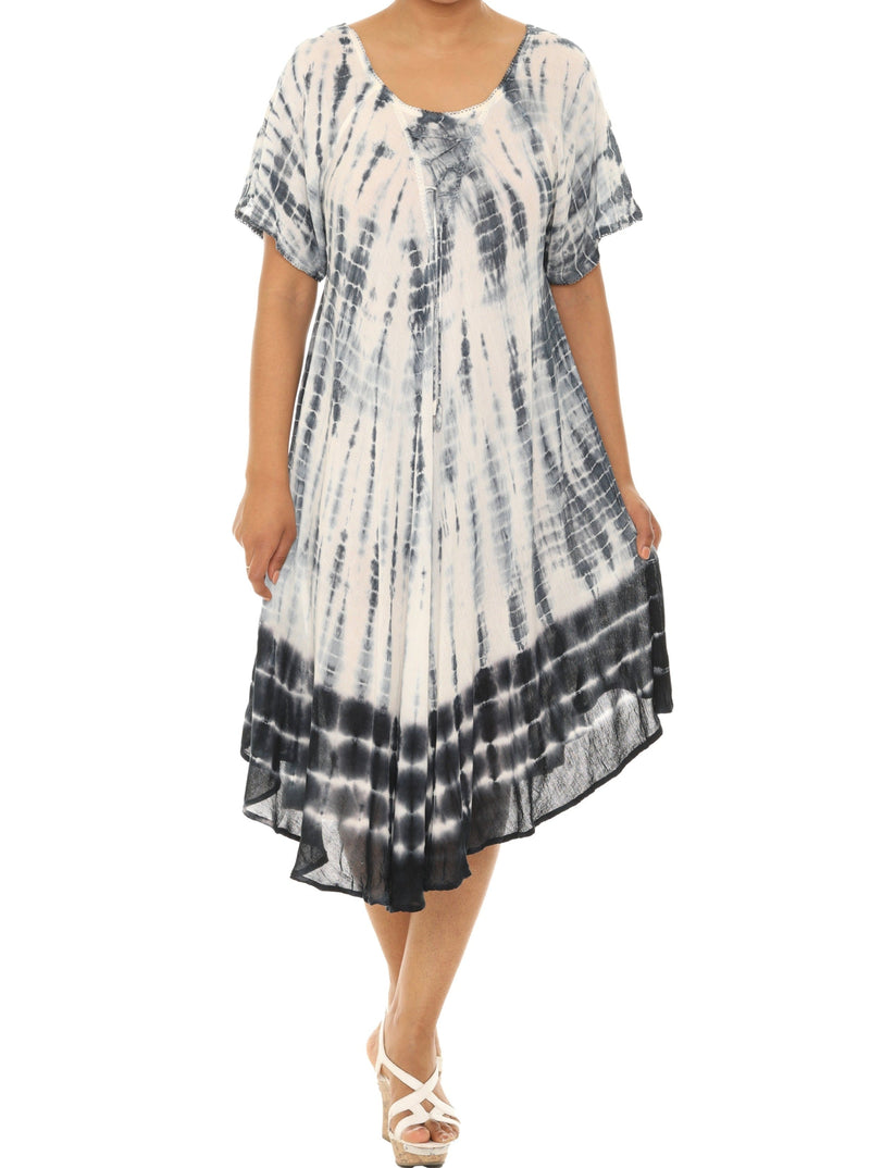 Tie Dye Short sleeves Midi Dress - Shoreline Wear, Inc.