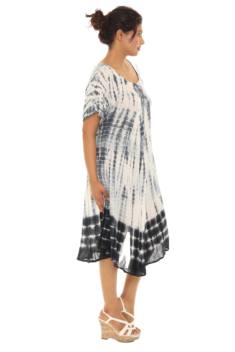 Tie Dye Short sleeves Midi Dress - Shoreline Wear, Inc.