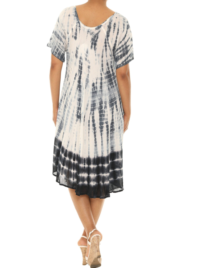 Tie Dye Short sleeves Midi Dress - Shoreline Wear, Inc.