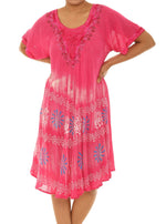 Tie-Dye With Short Sleeves Rayon Sundress - Shoreline Wear, Inc.
