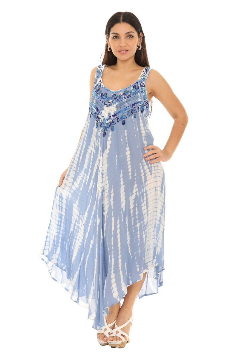 Tie Dye Sleeveless Long Sundress - Shoreline Wear, Inc.