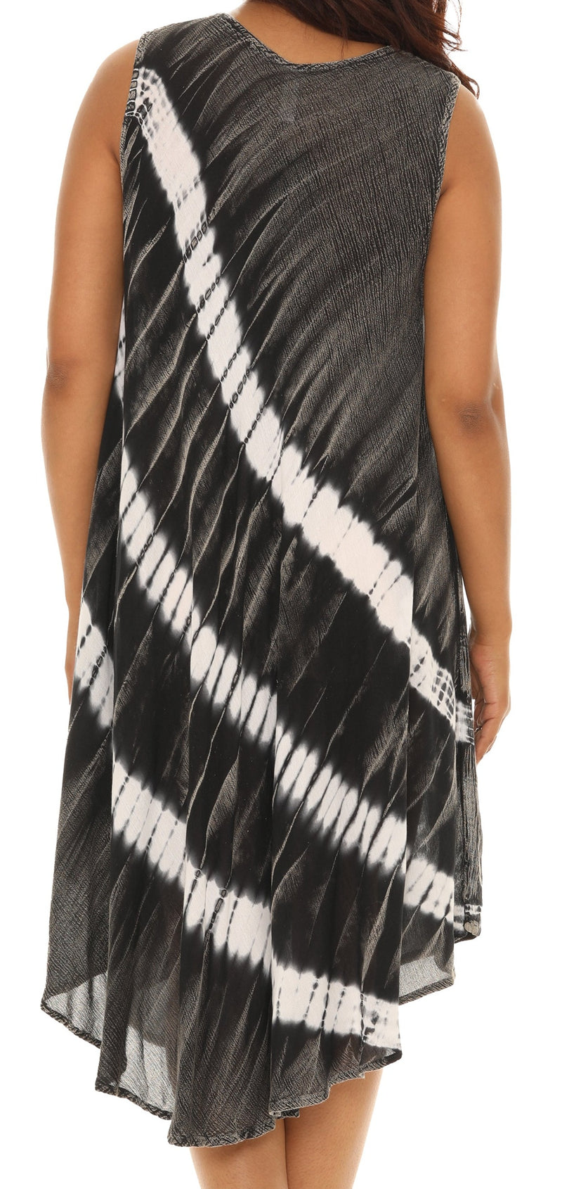 Diagonal Tie Dye Midi Rayon Sundress - Shoreline Wear, Inc.